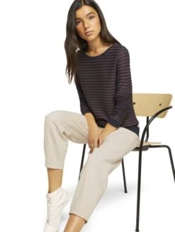 Sweat TOM TAILOR RAYE Brown 8 Sweat TOM TAILOR RAYE Brown -Femme Mode Vêtements Magasin denim tom ta 112 28151 1017277 2