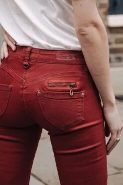 Jean FREEMAN PORTER ALEXA SLIM OIL Henna -Femme Mode Vêtements Magasin freeman 25638 f886 henna 4