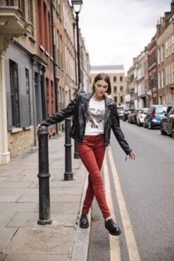 Jean FREEMAN PORTER ALEXA SLIM OIL Henna -Femme Mode Vêtements Magasin freeman 25638 f886 henna 5