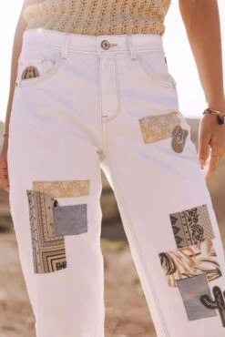 Jean FREEMAN PORTER MAEVA ANADLOUSIA Off White -Femme Mode Vêtements Magasin freeman 26392 3