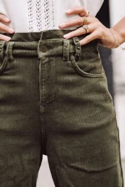 Pantalon FREEMAN PORTER LARA VELUTO Forest -Femme Mode Vêtements Magasin freeman f25926 f493 forest 4