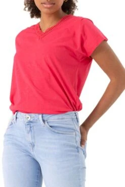 Tee-shirt GARCIA CROCHETÉ Pink 8 Tee-shirt GARCIA CROCHETÉ Pink -Femme Mode Vêtements Magasin garcia 26520 1