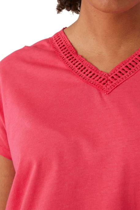 Tee-shirt GARCIA CROCHETÉ Pink 3 Tee-shirt GARCIA CROCHETÉ Pink