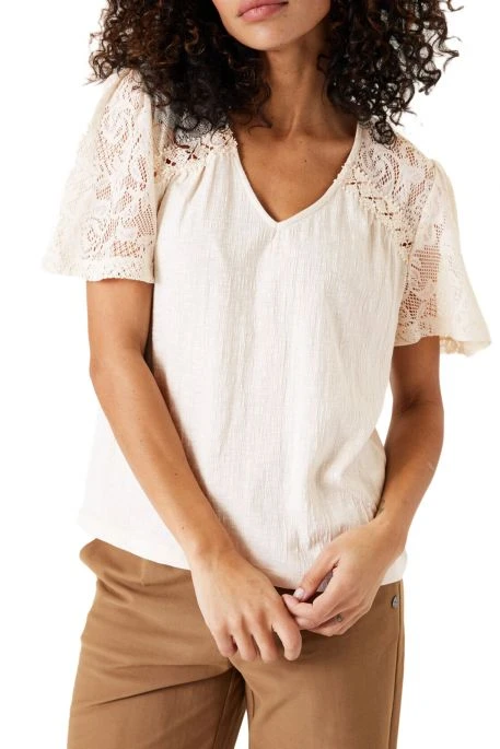 Tee-shirt GARCIA UNI DENTELLE White 5 Tee-shirt GARCIA UNI DENTELLE White – Image 3