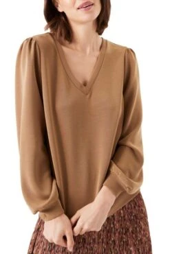 Sweat GARCIA COL V Golden -Femme Mode Vêtements Magasin garcia h30261 4167 1