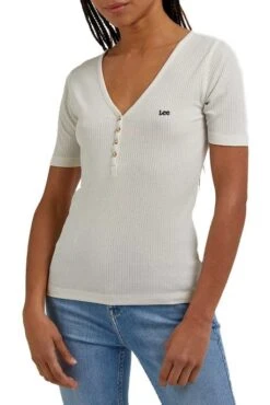 Tee-shirt LEE HENLEY Ecru -Femme Mode Vêtements Magasin lee l44kipnq 1