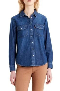 Levis Chemise En Jean LEVI'S® ESSENTIAL WESTERN Air Space -Femme Mode Vêtements Magasin levis 16786 00 07 1
