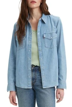 Levis Chemise En Jean LEVI'S® ESSENTIEL WESTERN Blue 2 -Femme Mode Vêtements Magasin levis 16786 00 18 1