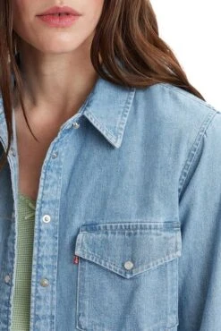 Levis Chemise En Jean LEVI'S® ESSENTIEL WESTERN Blue 2 -Femme Mode Vêtements Magasin levis 16786 00 18 3