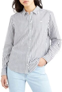 Levis Chemisier LEVI'S® CLASSIQUE Sara Stripe Peacoat -Femme Mode Vêtements Magasin levis 34574 00 05 1