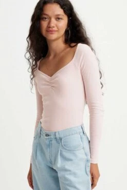 Levis Tee Shirt LEVI'S® HEAVENLY Mauve -Femme Mode Vêtements Magasin levis a7304 00 03 1