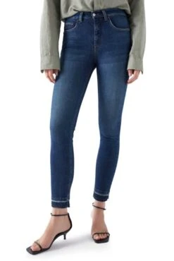 Jean SALSA FAITH PUSH IN CROPPED SLIM Blue Indigo -Femme Mode Vêtements Magasin salsa 26262 1