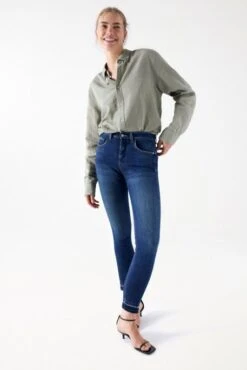 Jean SALSA FAITH PUSH IN CROPPED SLIM Blue Indigo -Femme Mode Vêtements Magasin salsa 26262 5