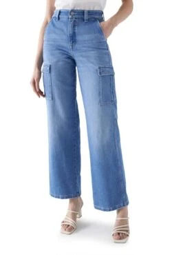 Jean Cargo SALSA PUSH IN FAITH Bleu -Femme Mode Vêtements Magasin salsa 26807 2