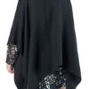 Poncho LE TEMPS DES CERISES PILI Black -Femme Mode Vêtements Magasin tdc 25869 2