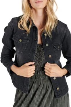 Blouson En Jean LE TEMPS DES CERISES LILLY Black