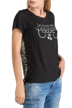 LE TEMPS DES CERISES Tee Shirt TEMPS DES CERISES DOMI Black -Femme Mode Vêtements Magasin tdc fdomi 0001 black 1