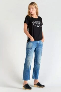 LE TEMPS DES CERISES Tee Shirt TEMPS DES CERISES DOMI Black -Femme Mode Vêtements Magasin tdc fdomi 0001 black 4