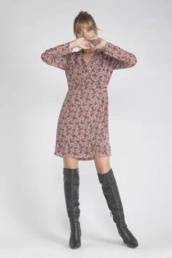 Robe LE TEMPS DES CERISES HABBES Carmin -Femme Mode Vêtements Magasin tdc fhabbes 5072 carmin 1