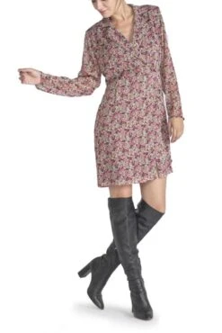 Robe LE TEMPS DES CERISES HABBES Carmin -Femme Mode Vêtements Magasin tdc fhabbes 5072 carmin 2
