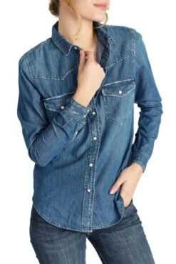 Chemise En Jean LE TEMPS DES CERISES JUANITA Medium Blue