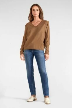 Pull Lily LE TEMPS DES CERISES Camel -Femme Mode Vêtements Magasin tdc flilly 8045 moka 5