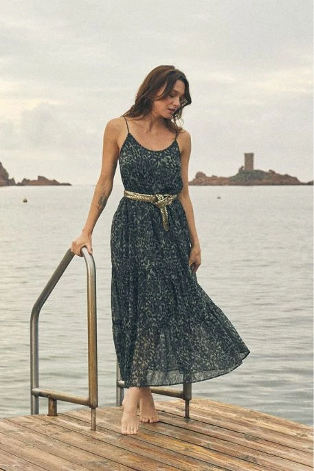 Robe LE TEMPS DES CERISES LISAKA Kaki 4 Robe LE TEMPS DES CERISES LISAKA Kaki – Image 2