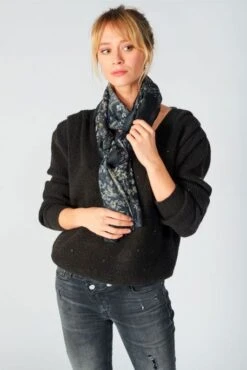 Foulard LE TEMPS DES CERISES Zuzana Noir -Femme Mode Vêtements Magasin tdc fzuzana 0001 black 1