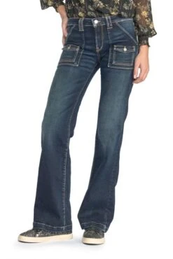 Jean LE TEMPS DES CERISES EFTER FLARE Blue Black -Femme Mode Vêtements Magasin tdc jfefter w1382 2