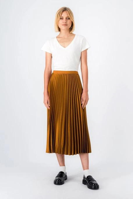 Jupe Longue TEDDY SMITH PLISSA Camel 5 Jupe Longue TEDDY SMITH PLISSA Camel – Image 3