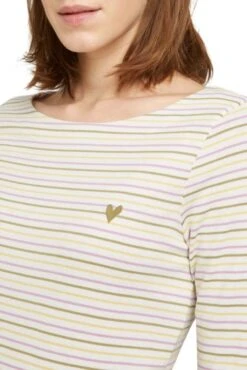 Tee Shirt Col Rond TOM TAILOR Rayé Multicolore