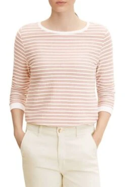 Sweat Rayé TOM TAILOR White/ Pink -Femme Mode Vêtements Magasin tt 23608 1