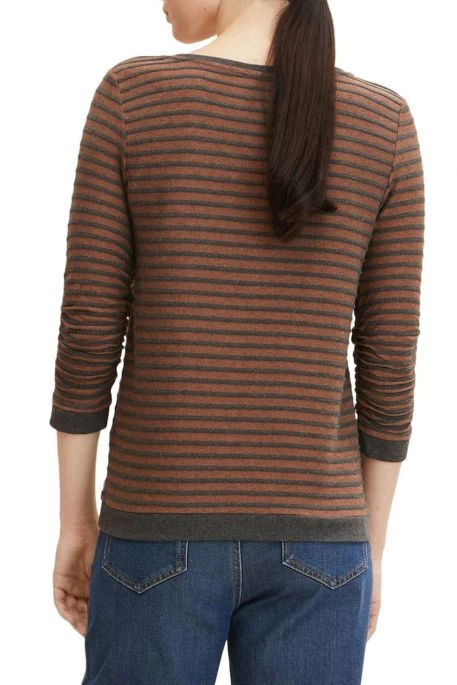 Sweat Rayé TOM TAILOR Grey 3 Sweat Rayé TOM TAILOR Grey