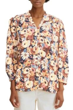 Chemisier TOM TAILOR Beige Large Floral Design -Femme Mode Vêtements Magasin tt 23719 1