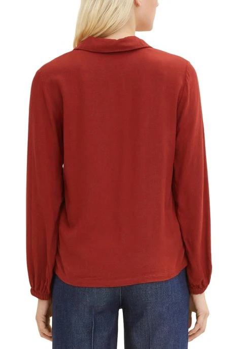 Chemisier TOM TAILOR Dark Maroon Red Melange 3 Chemisier TOM TAILOR Dark Maroon Red Melange