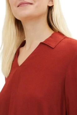 Chemisier TOM TAILOR Dark Maroon Red Melange 7 Chemisier TOM TAILOR Dark Maroon Red Melange -Femme Mode Vêtements Magasin tt 24140 3