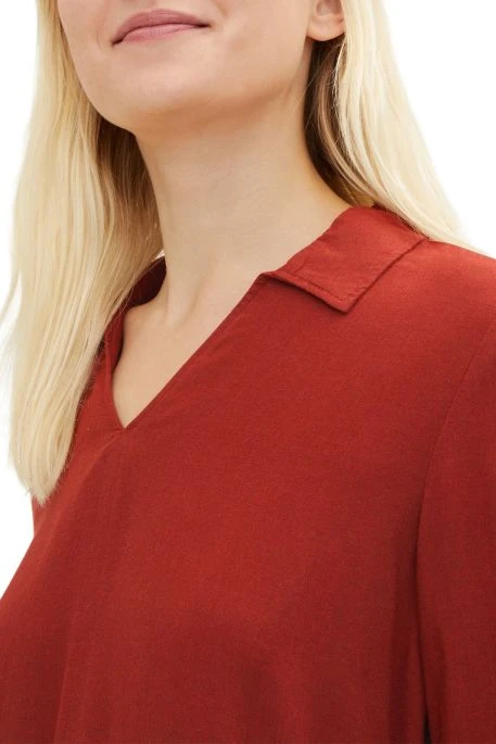 Chemisier TOM TAILOR Dark Maroon Red Melange 5 Chemisier TOM TAILOR Dark Maroon Red Melange – Image 3