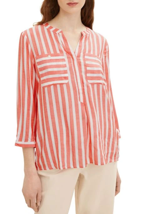 Chemise TOM TAILOR Red Vertical Stripe 4 Chemise TOM TAILOR Red Vertical Stripe – Image 2