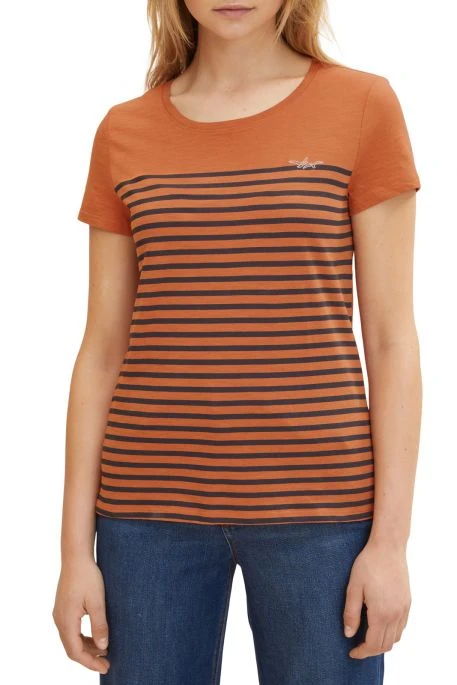 Tee-shirt TOM TAILOR Mariniere Amber Stripe 3 Tee-shirt TOM TAILOR Mariniere Amber Stripe