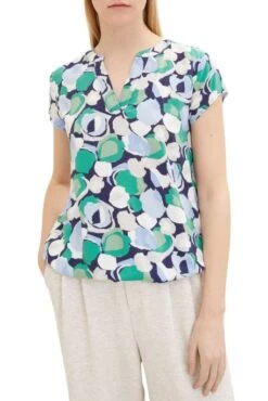 Tee Shirt TOM TAILOR Green Flower -Femme Mode Vêtements Magasin tt 24396 1