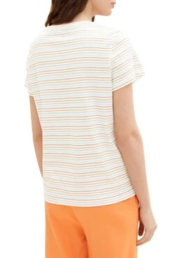 Tee Shirt TOM TAILOR RAYE Orange -Femme Mode Vêtements Magasin tt 24719 2