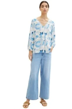 Chemisier TOM TAILOR Blue 9 Chemisier TOM TAILOR Blue -Femme Mode Vêtements Magasin tt 24823 3