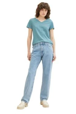 Tee Shirt TOM TAILOR RAYE Petrol -Femme Mode Vêtements Magasin tt 24938 4