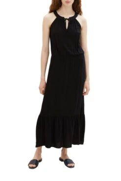 Robe Longue TOM TAILOR Deep Black 10 Robe Longue TOM TAILOR Deep Black -Femme Mode Vêtements Magasin tt 24959 1