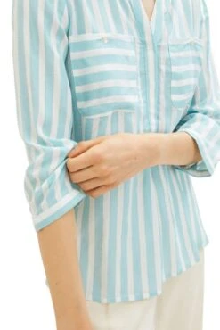 Chemise TOM TAILOR Teal Stripe -Femme Mode Vêtements Magasin tt 25324 4