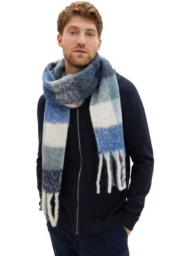 Echarpe TOM TAILOR Blue Check -Femme Mode Vêtements Magasin tt 25467 1