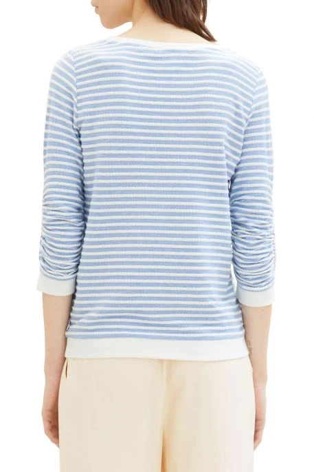 Sweat TOM TAILOR MidBlue Stripe 3 Sweat TOM TAILOR MidBlue Stripe