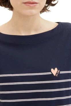 Tee-shirt Manches Courtes TOM TAILOR Captain Blue -Femme Mode Vêtements Magasin tt 26388 4