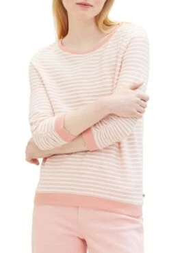 Sweat TOM TAILOR Rose Stripe -Femme Mode Vêtements Magasin tt 26413 1