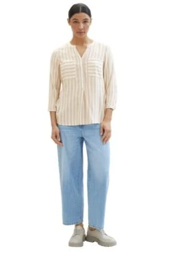 Chemise TOM TAILOR Beige Stripe -Femme Mode Vêtements Magasin tt 26740 3